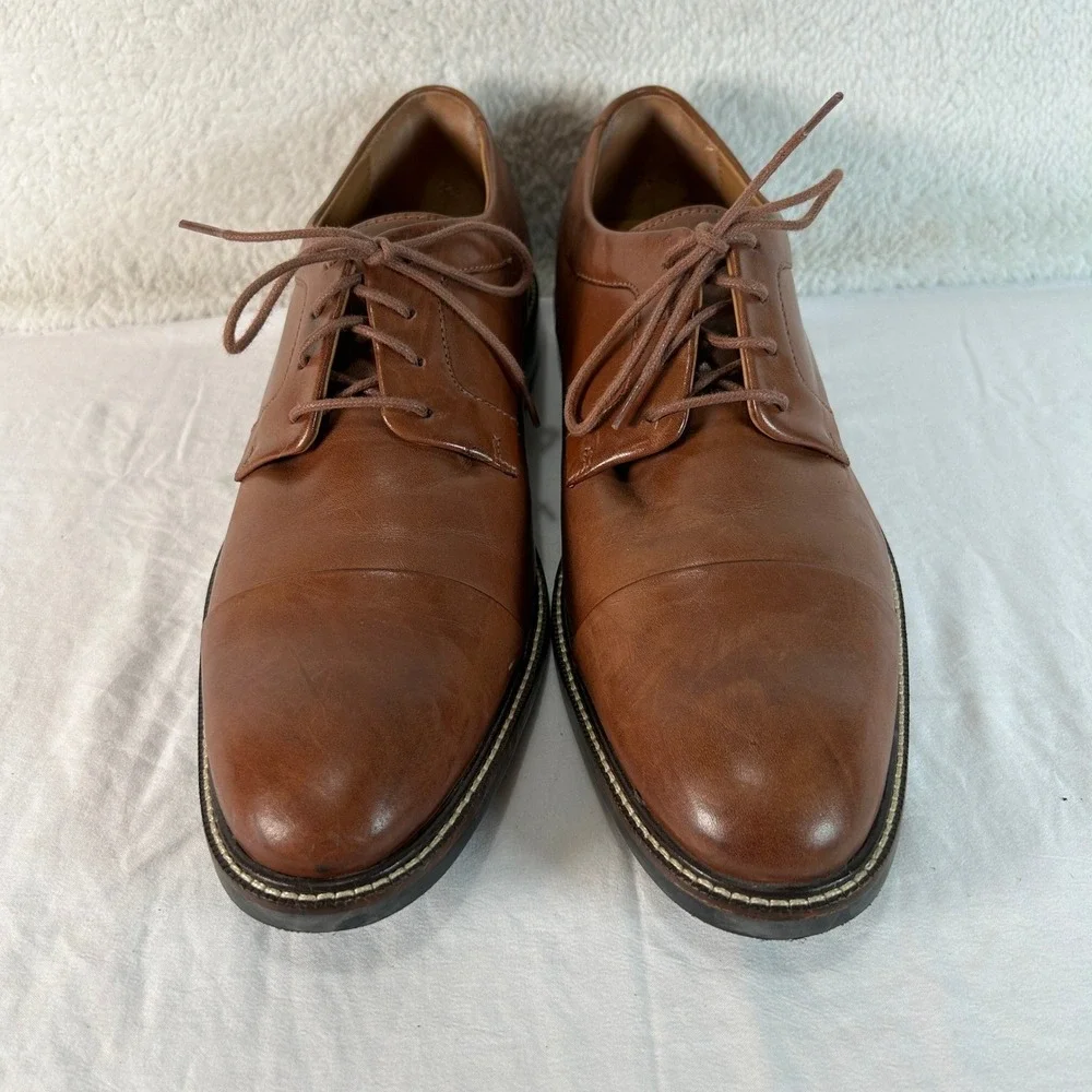 Cole Haan Mens C20153 Brown Leather Cap Toe Derby Dress Shoes Size 8 M